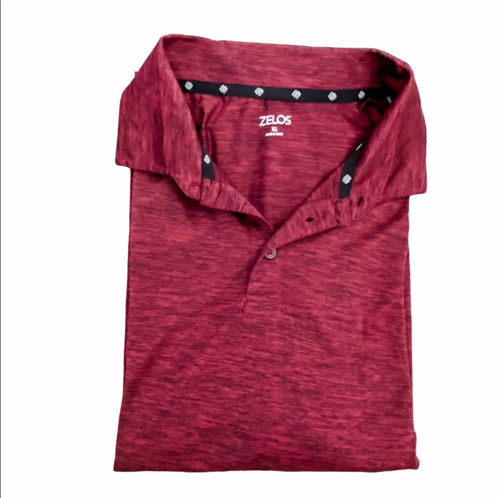 Zelos Maroon Athletic Collared Button Up Shirt - image 3